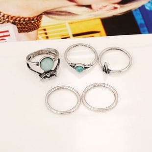 lady geometric alloy plating artificial gemstones women&