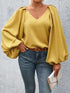 Lantern Sleeve Blouse yellow S by Miss Sparkling | Fleurcouture