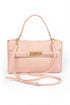 Large Top Handle Linen Convertible Bag Pink O/S by Artini Accessories | Fleurcouture