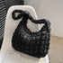 Layla Puff Quilting Texture Shoulder Tote Bag Black 1 by Dani & Em | Fleurcouture