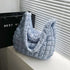 Layla Puff Quilting Texture Shoulder Tote Bag Periwinkle/Blue 1 by Dani & Em | Fleurcouture