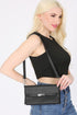 LEATHER FLAP ENVELOPE BAG BLACK Os by Bella Chic | Fleurcouture