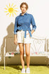 LEATHER SHORTS WITH POCKETS ELASTIC AND DRAWSTRING Off White S by Sweet Generis | Fleurcouture