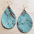 Leather Teardrop earrings in Turquoise Metallic turquoise small by The Jewelry Junkie | Fleurcouture