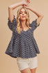 Leia Embroidered Top NAVY S by Aemi + Co | Fleurcouture