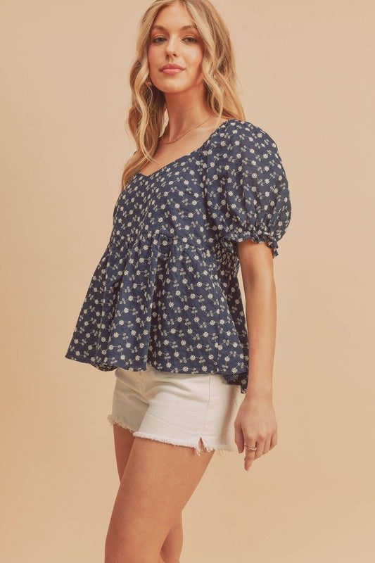 Leia Embroidered Top S by Aemi + Co | Fleurcouture