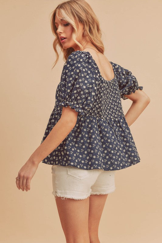 Leia Embroidered Top S by Aemi + Co | Fleurcouture