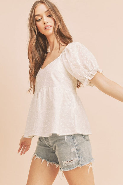 Leia Embroidered Top S by Aemi + Co | Fleurcouture