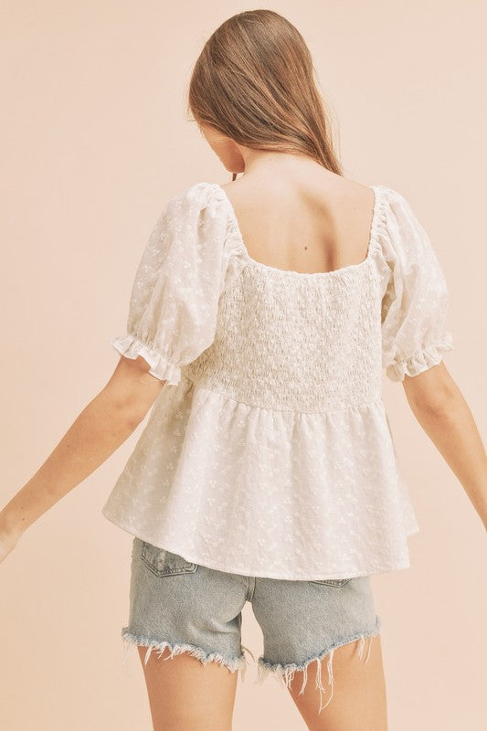 Leia Embroidered Top S by Aemi + Co | Fleurcouture
