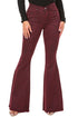 Leopard Bell Bottom Jean in Burgundy burgundy 3 by GJG Denim | Fleurcouture