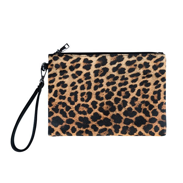 LEOPARD CLUTCH BAG TAMT/BROWN Os by Bella Chic | Fleurcouture