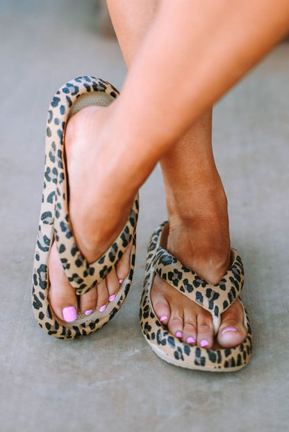 Leopard Print Thick Sole Flip Flops Leopard Shoes &amp; Bags by Fleurcouture | Fleurcouture