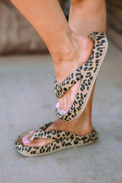 Leopard Print Thick Sole Flip Flops Leopard Shoes &amp; Bags by Fleurcouture | Fleurcouture