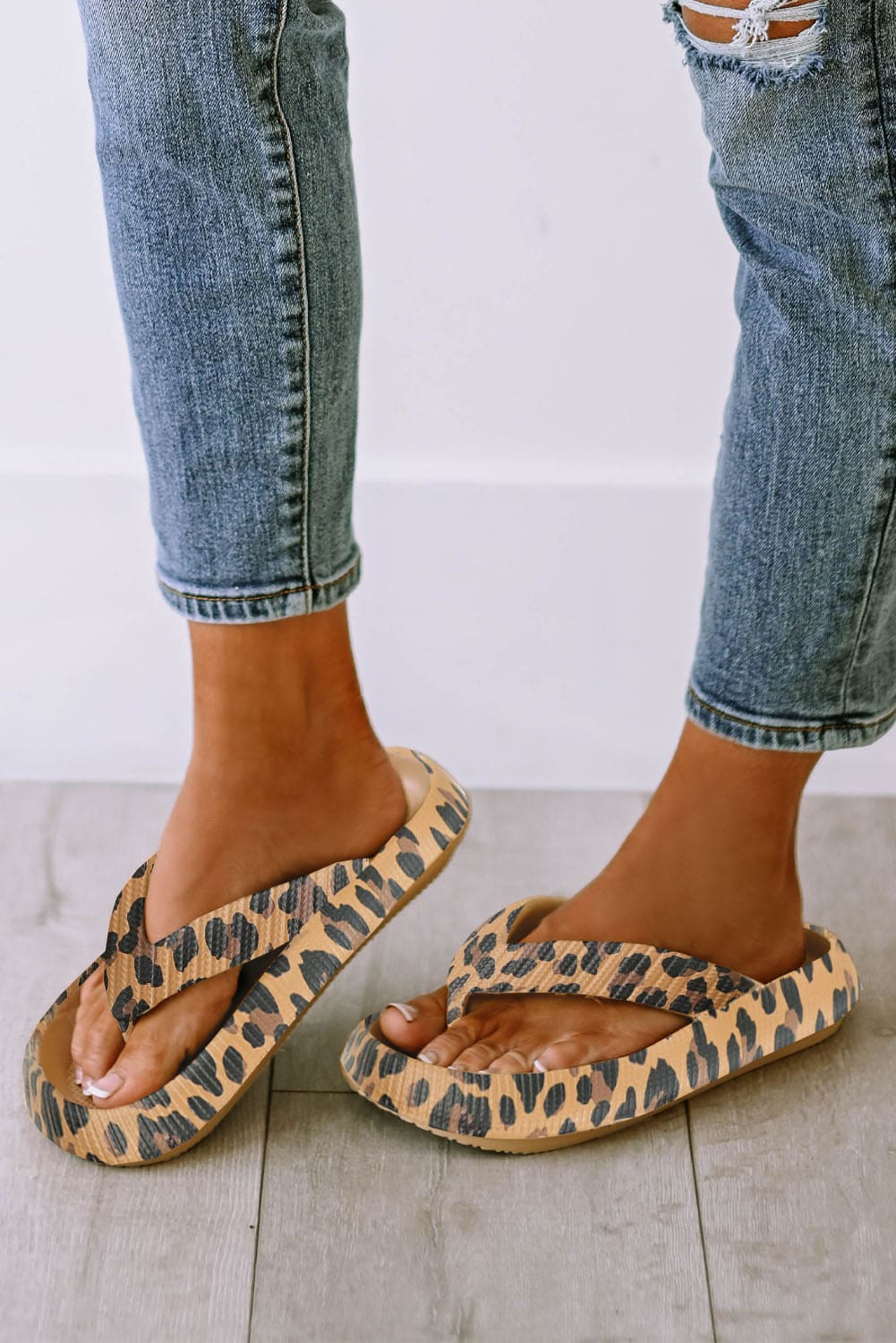 Leopard Print Thick Sole Flip Flops Leopard Shoes &amp; Bags by Fleurcouture | Fleurcouture