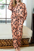 Leopard Round Neck Top and Drawstring Pants Lounge Set Leopard S Loungewear by Trendsi | Fleurcouture