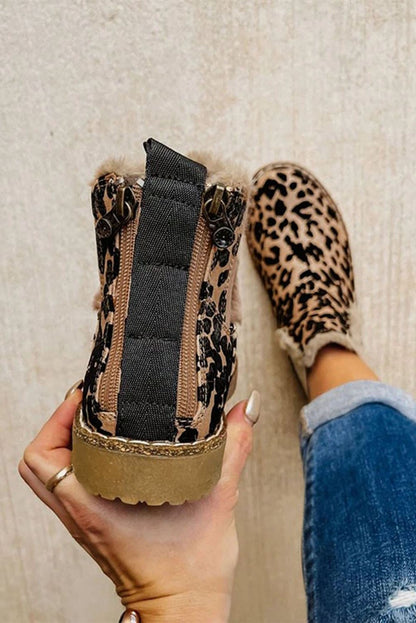Leopard Zip Up Fleece Lining Chelsea Boots Leopard Shoes &amp; Bags by Fleurcouture | Fleurcouture