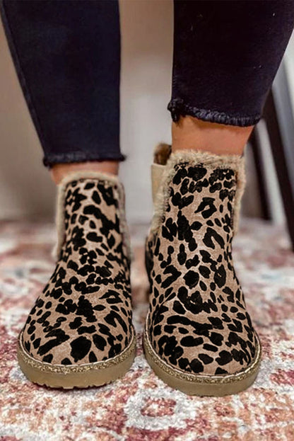 Leopard Zip Up Fleece Lining Chelsea Boots Leopard Shoes &amp; Bags by Fleurcouture | Fleurcouture