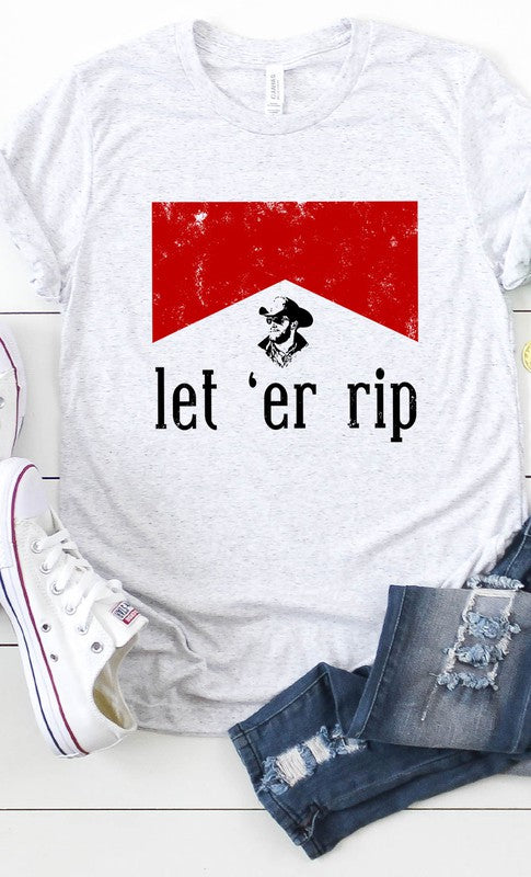 Let Er Rip Graphic Tee PLUS Ash Gray XXL by Kissed Apparel | Fleurcouture