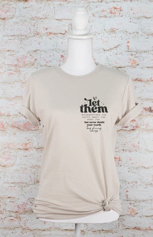 Let Them Graphic Tee Heather Dust 2X Tees by Ocean and 7th | Fleurcouture