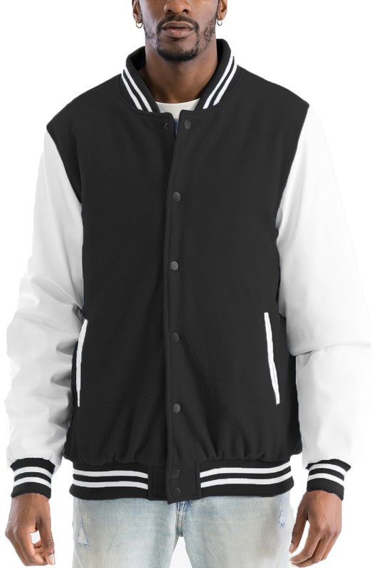 Lettermans Jacket BLACK WHITE S Men&