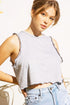 LETTUCE MERROW EDGE TANK CROP TOP Heather Grey S by Sweet Generis | Fleurcouture