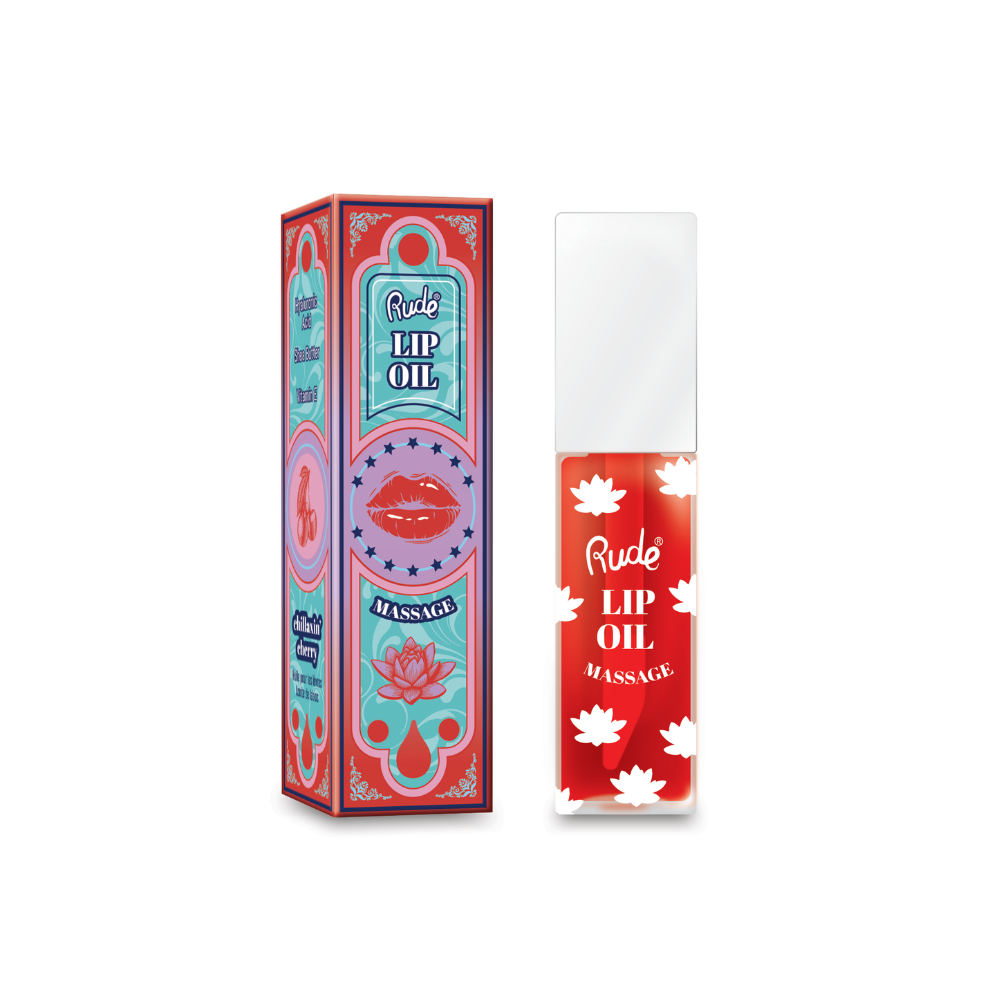 Lip Oil Massage Chillaxin' Cherry Lip Gloss by Rude Cosmetics | Fleurcouture
