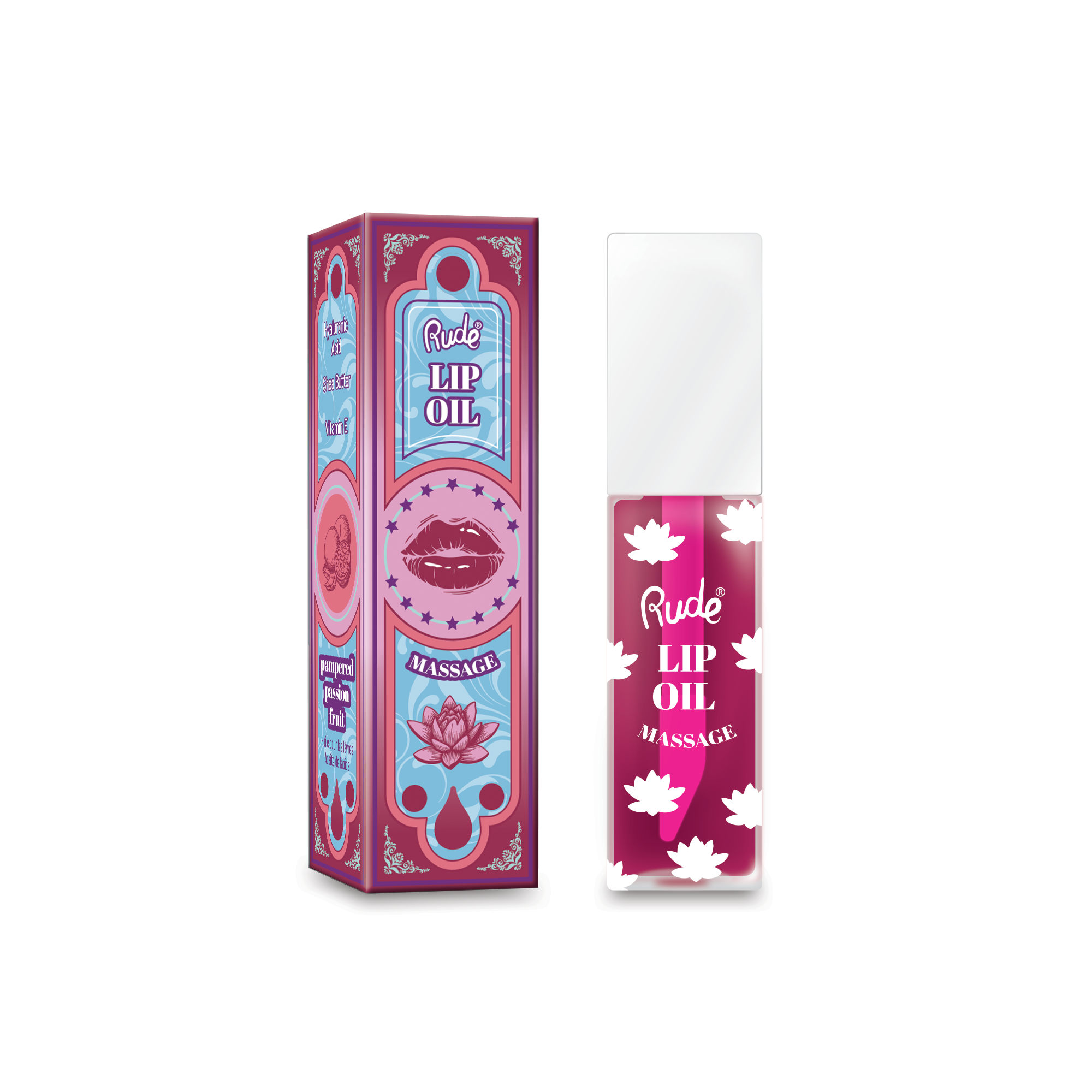 Lip Oil Massage Pampered Passionfruit Lip Gloss by Rude Cosmetics | Fleurcouture