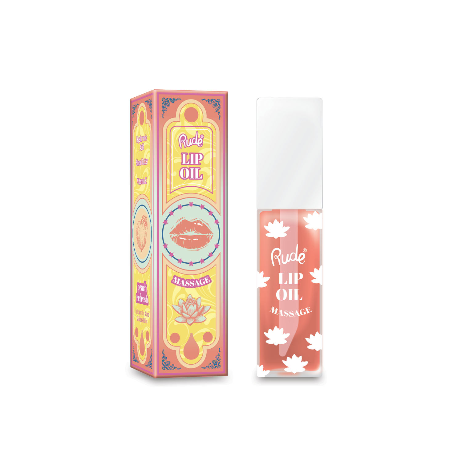 Lip Oil Massage Peach Refresh Lip Gloss by Rude Cosmetics | Fleurcouture