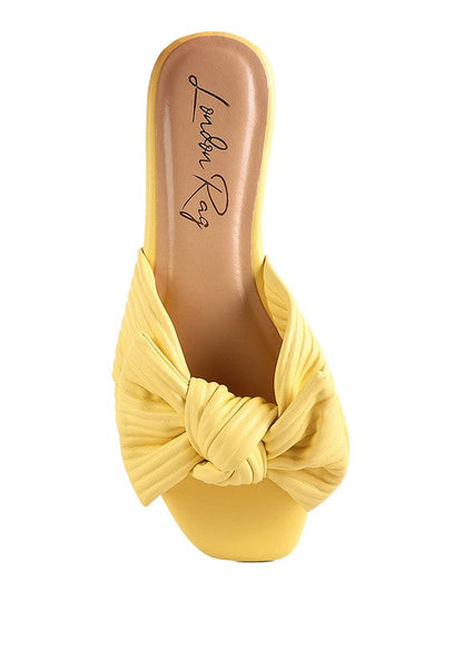 Little Jane Textured Bow Slider Flats Yellow by Rag Company | Fleurcouture