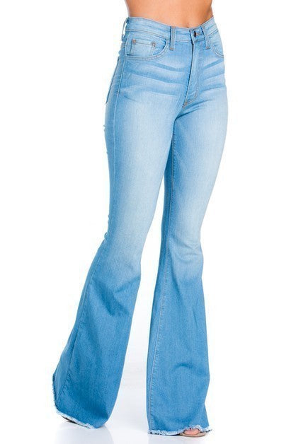 Logan Bell Bottom In Light Blue Inseam 30 light blue 3 by GJG Denim | Fleurcouture