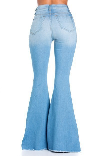 Logan Bell Bottom In Light Blue Inseam 30 light blue by GJG Denim | Fleurcouture