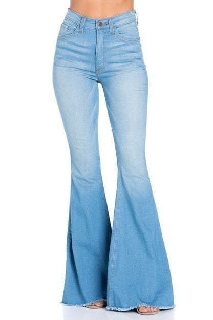 Logan Bell Bottom In Light Blue Inseam 30 light blue by GJG Denim | Fleurcouture