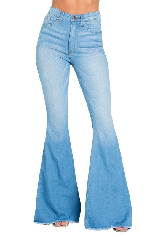 Logan Bell Bottom Jean in Light Wash Light Wash 3 by GJG Denim | Fleurcouture