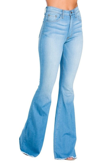 Logan Bell Bottom Jean in Light Wash Light Wash by GJG Denim | Fleurcouture