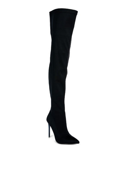 Lolling High Heel Long Boots Black 5 by Rag Company | Fleurcouture