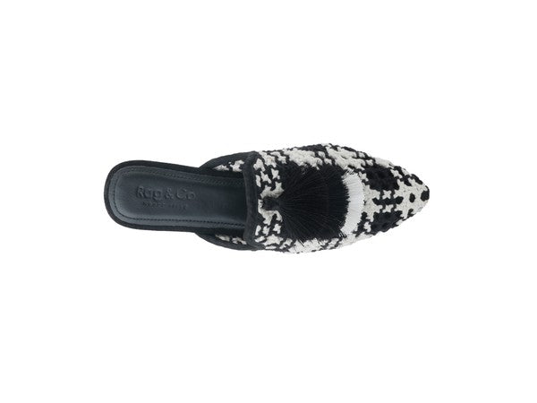 London Rag MARIANA WOVEN FLAT MULES WITH TASSELS by Rag Company | Fleurcouture