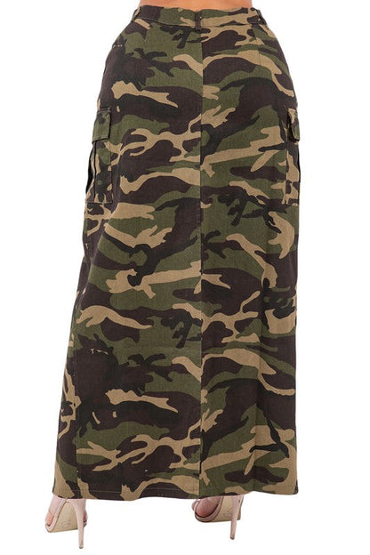 LONG MAXI SKIRT CAMOFLAGE by By Claude | Fleurcouture