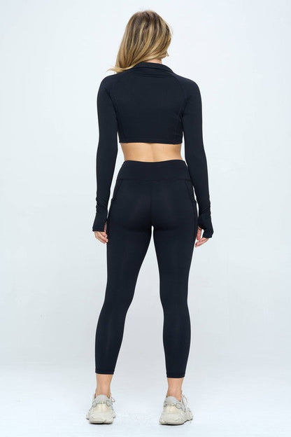 Long Sleeve Activewear Set Top and Leggings by OTOS Active | Fleurcouture