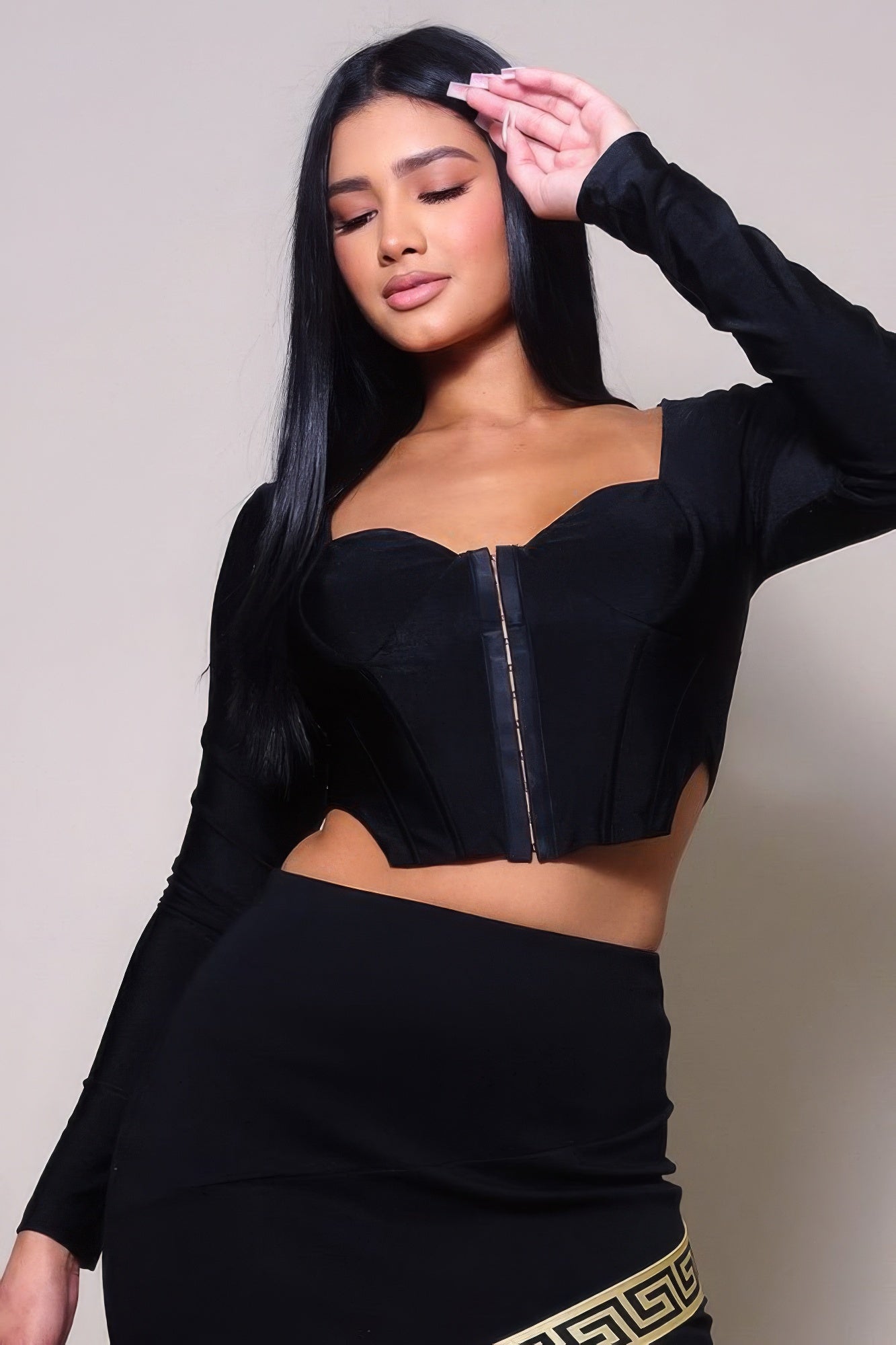 Long Sleeve Corset Top Tops by Fleurcouture | Fleurcouture