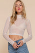 Long Sleeve Mock Neck Mesh Top by Fleurcouture | Fleurcouture