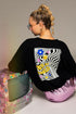 Long Sleeve Oversized Wild Child Graphic Pullover BLACK XS by LE LIS | Fleurcouture