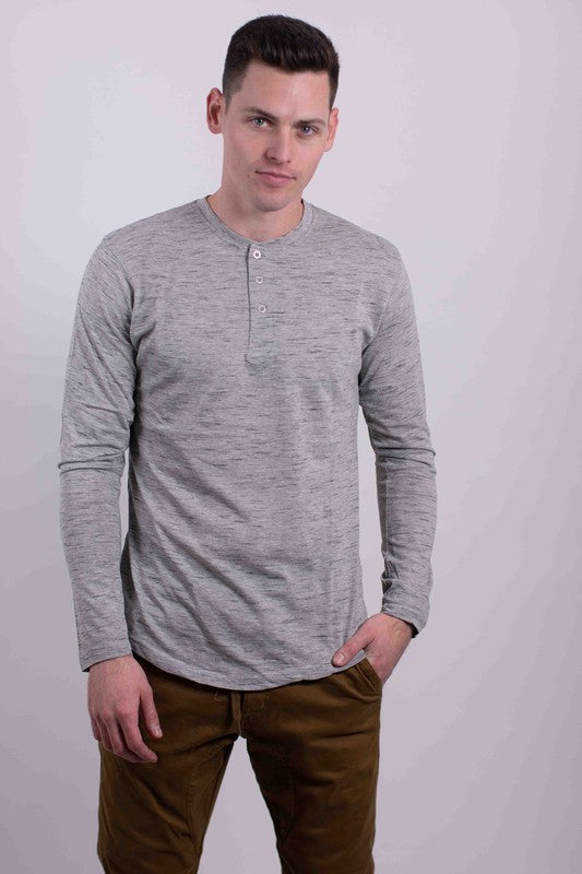 Long Sleeves Henley T-shirt by Generation XYZ | Fleurcouture