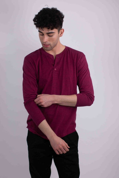 Long Sleeves Henley T-shirt by Generation XYZ | Fleurcouture