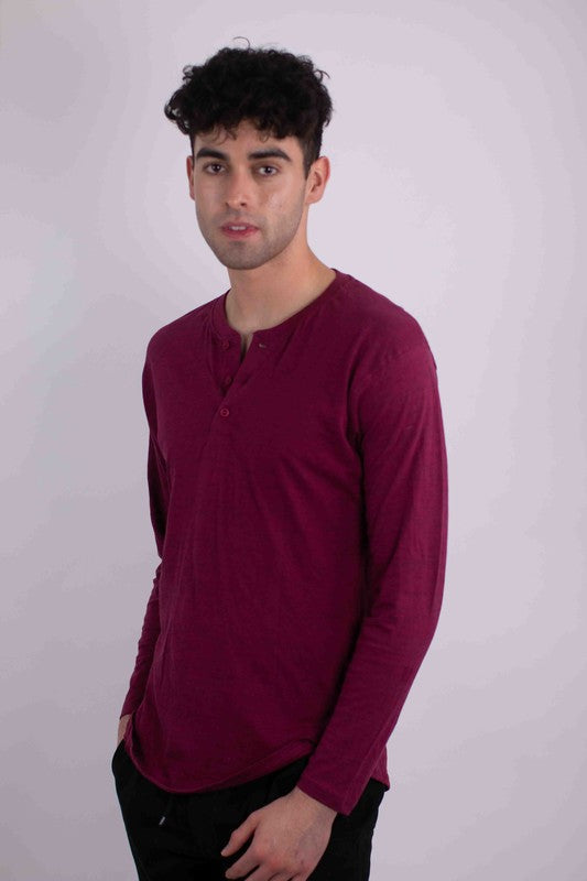 Long Sleeves Henley T-shirt by Generation XYZ | Fleurcouture