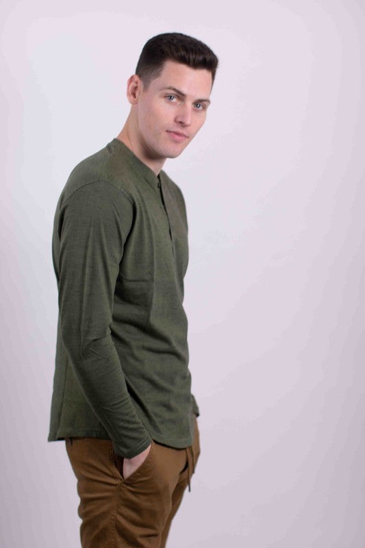 Long Sleeves Henley T-shirt by Generation XYZ | Fleurcouture