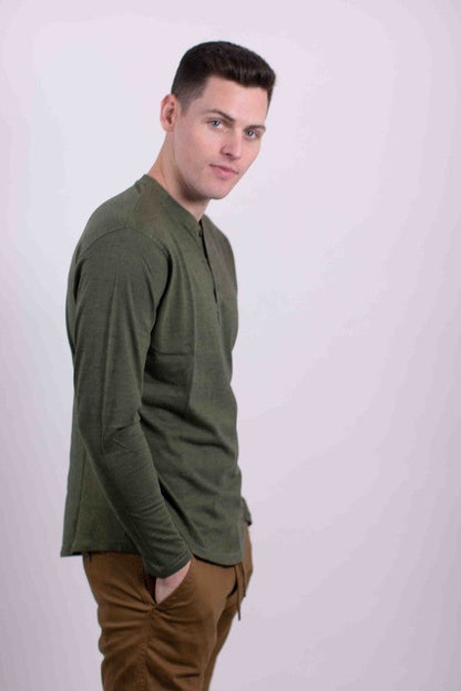 Long Sleeves Henley T-shirt by Generation XYZ | Fleurcouture