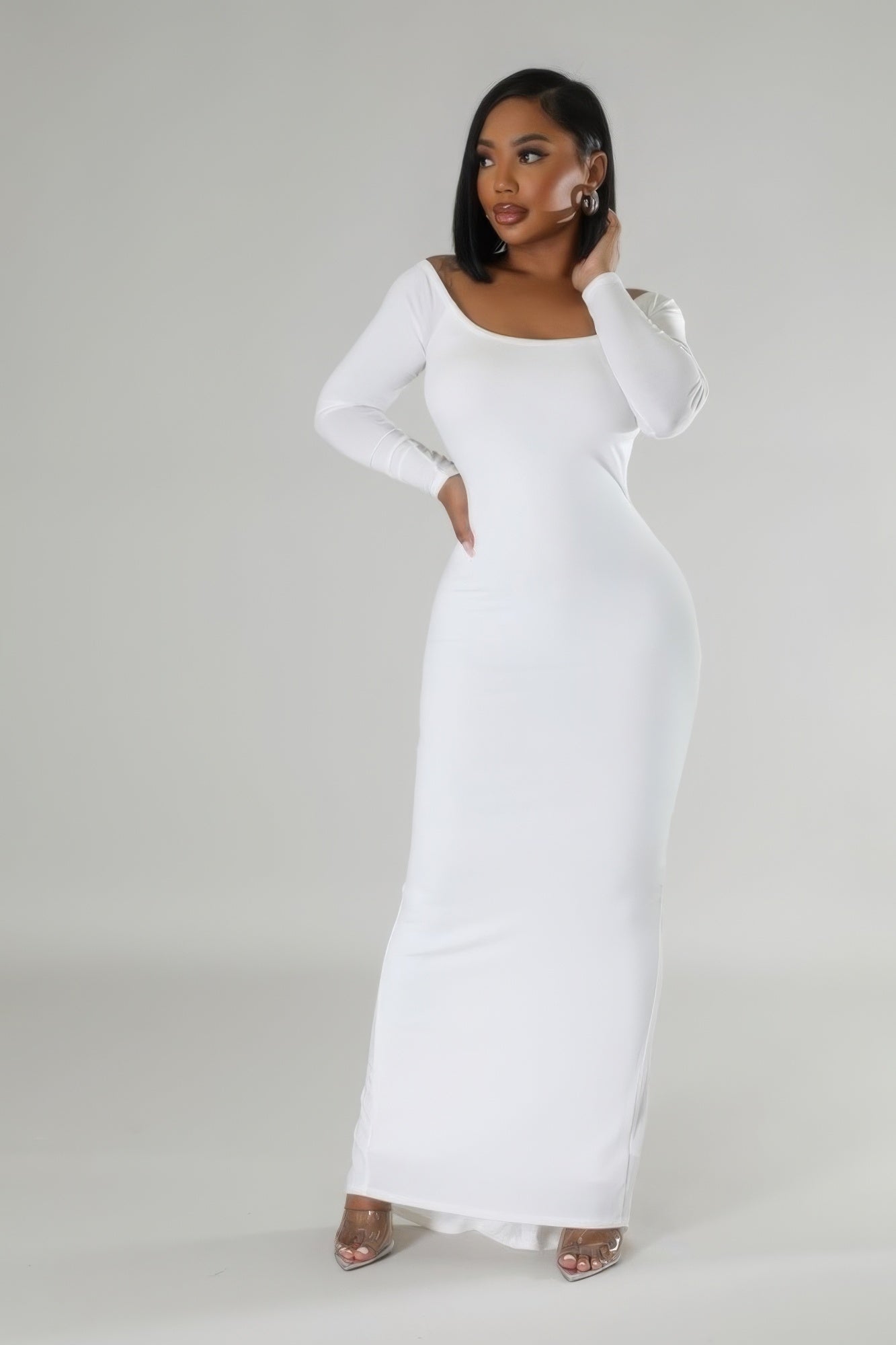 Long Sleeves Stretch Dress by Fleurcouture | Fleurcouture