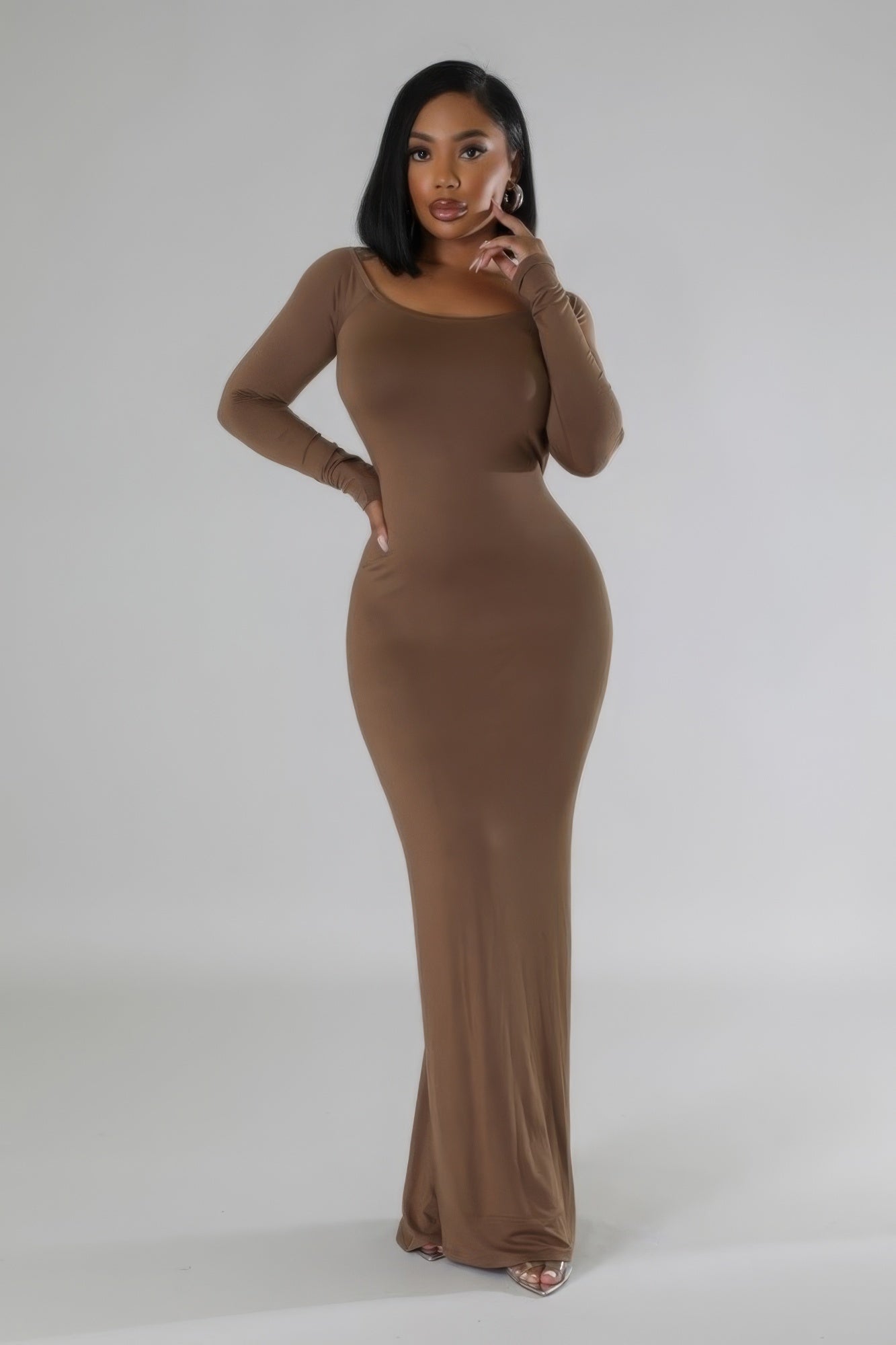 Long Sleeves Stretch Dress by Fleurcouture | Fleurcouture