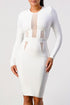 LONGSLEEVE BANDAGE DRESS WHITE S by Athina | Fleurcouture