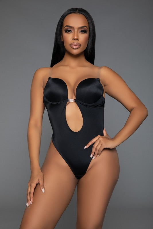 Looking Curvy Bodysuit Shaper Black 1X/2X by BE WICKED | Fleurcouture